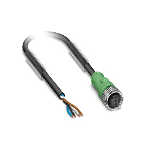 CABLE 5M P/SENSORES 4 POLOS CONECTOR M12 RECTO EXT. HEMBRA SAC-4P-M12MS/5,0-PUR/M12FS